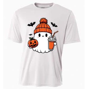 Cute Ghost Halloween Coffee Cooling Performance Crew T-Shirt