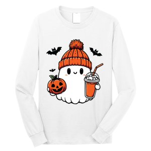 Cute Ghost Halloween Coffee Long Sleeve Shirt