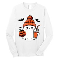 Cute Ghost Halloween Coffee Long Sleeve Shirt