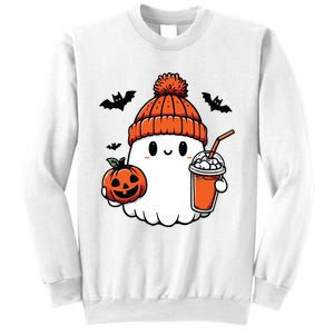 Cute Ghost Halloween Coffee Sweatshirt