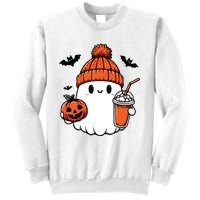 Cute Ghost Halloween Coffee Sweatshirt