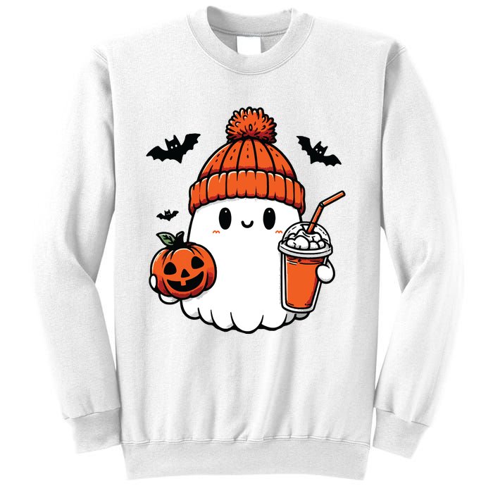 Cute Ghost Halloween Coffee Sweatshirt