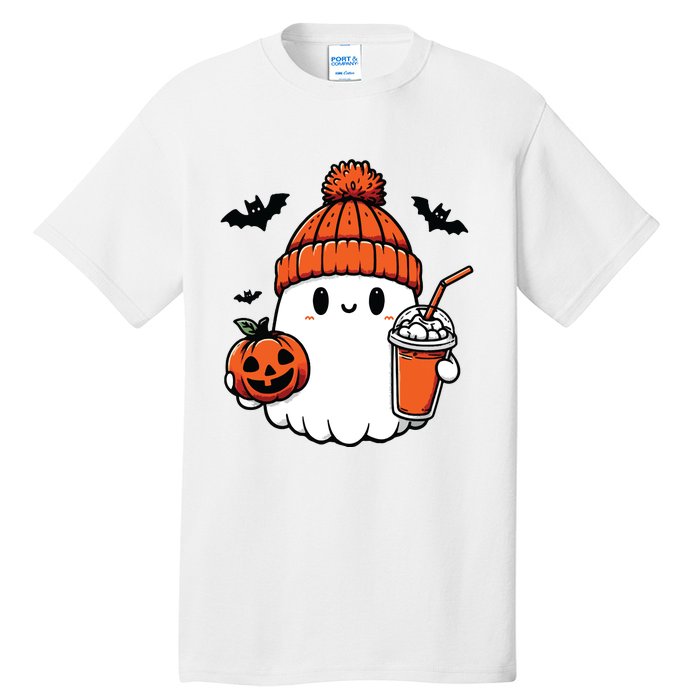 Cute Ghost Halloween Coffee Tall T-Shirt