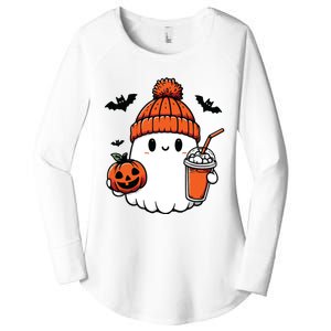 Cute Ghost Halloween Coffee Women's Perfect Tri Tunic Long Sleeve Shirt