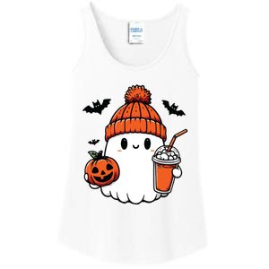 Cute Ghost Halloween Coffee Ladies Essential Tank