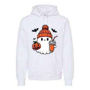 Cute Ghost Halloween Coffee Premium Hoodie