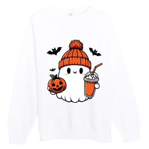 Cute Ghost Halloween Coffee Premium Crewneck Sweatshirt