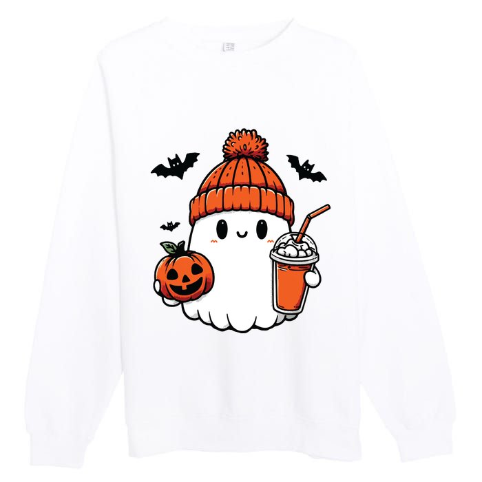 Cute Ghost Halloween Coffee Premium Crewneck Sweatshirt