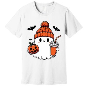 Cute Ghost Halloween Coffee Premium T-Shirt