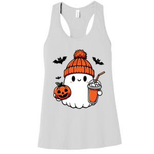 Cute Ghost Halloween Coffee Women's Racerback Tank