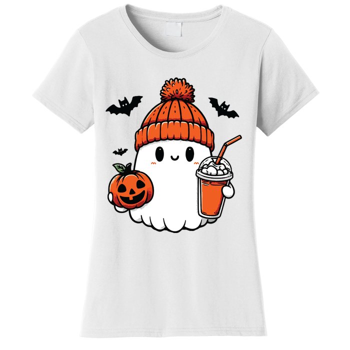 Cute Ghost Halloween Coffee Women's T-Shirt