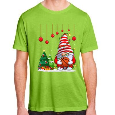 Christmas Gnome Holding A Basketball Ball Pajama Xmas Tree Gift Adult ChromaSoft Performance T-Shirt