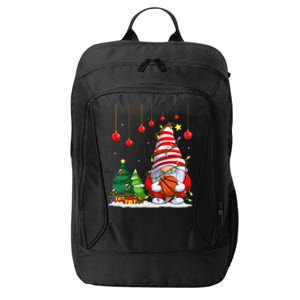 Christmas Gnome Holding A Basketball Ball Pajama Xmas Tree Gift City Backpack