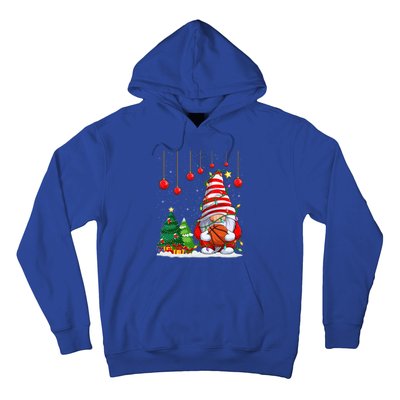 Christmas Gnome Holding A Basketball Ball Pajama Xmas Tree Gift Hoodie