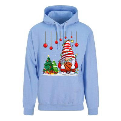 Christmas Gnome Holding A Basketball Ball Pajama Xmas Tree Gift Unisex Surf Hoodie