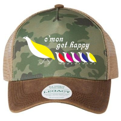 Cmon Get Happy Bird Vintage Retro Legacy Tie Dye Trucker Hat