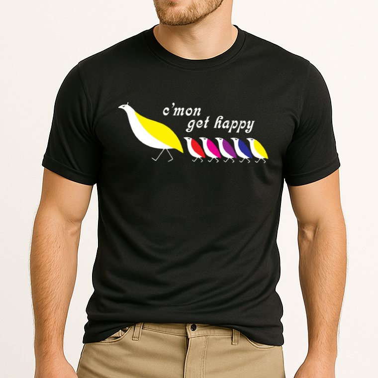 Cmon Get Happy Bird Vintage Retro Performance Shirt