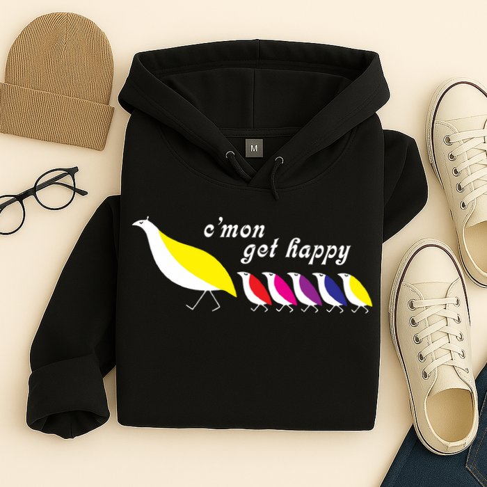 Cmon Get Happy Bird Vintage Retro Hoodie