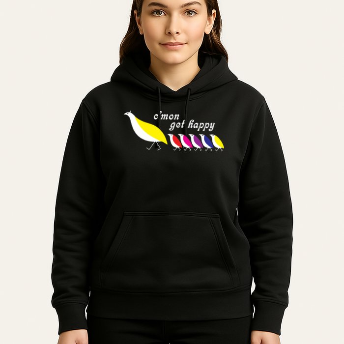 Cmon Get Happy Bird Vintage Retro Hoodie