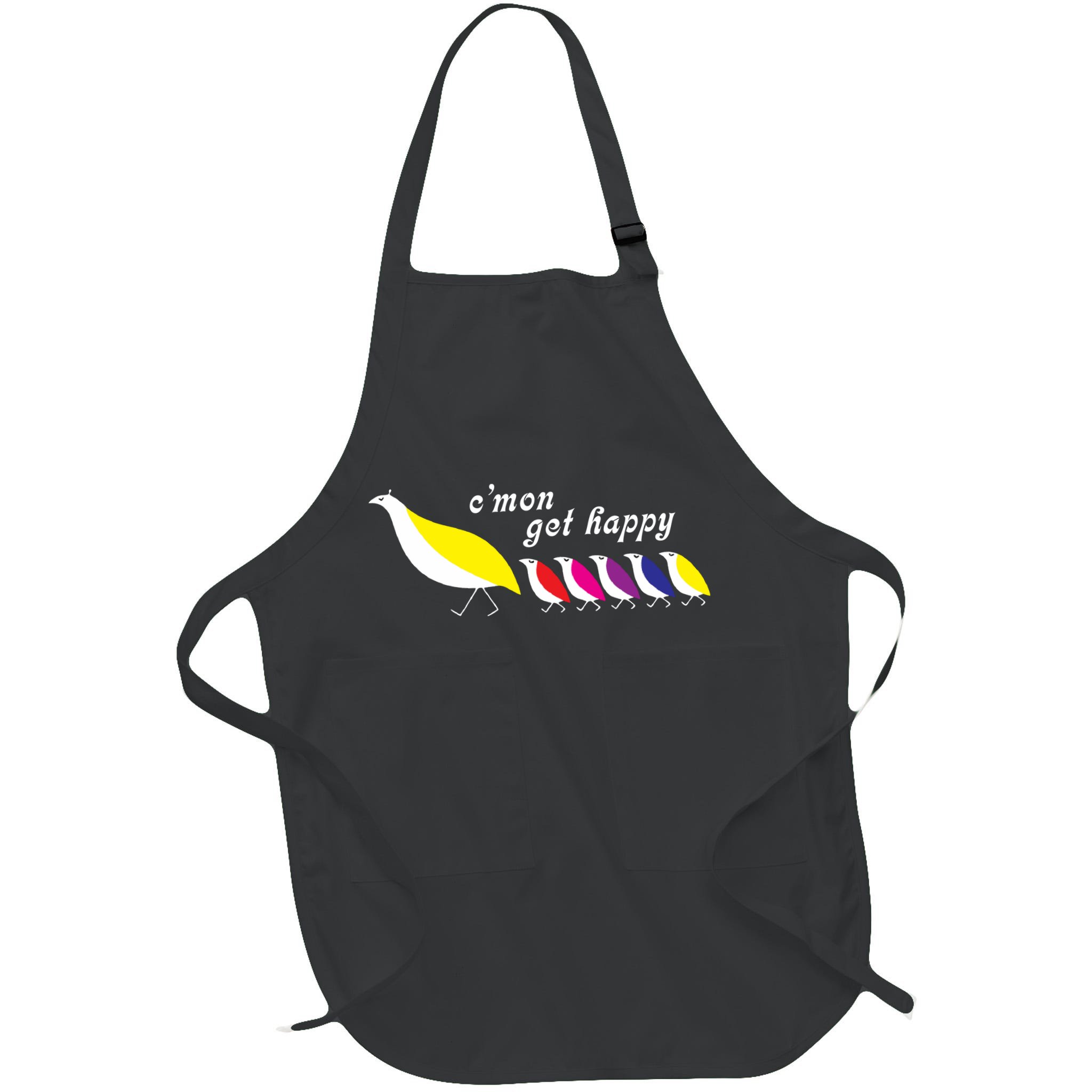 Cmon Get Happy Bird Vintage Retro Apron