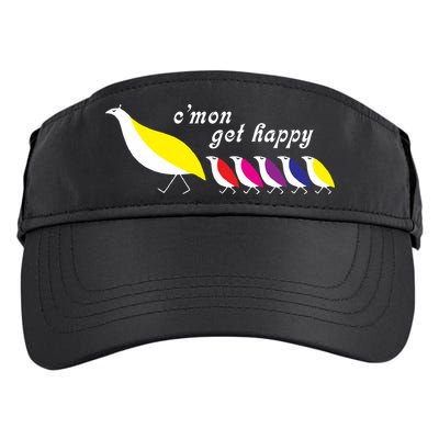 Cmon Get Happy Bird Vintage Retro Adult Drive Performance Visor