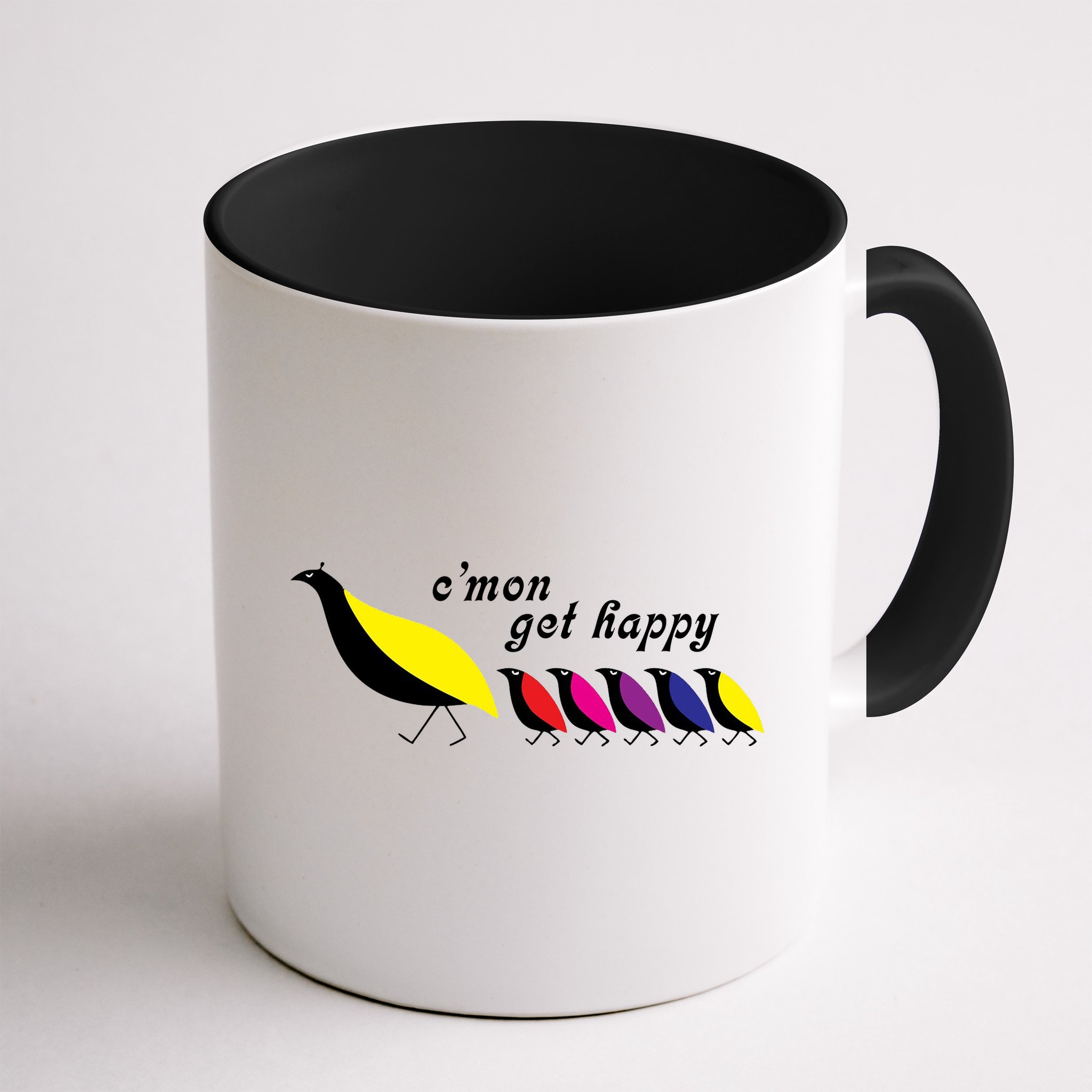 Cmon Get Happy Bird Vintage Retro Mug