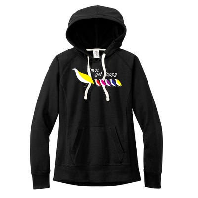 Cmon Get Happy Bird Vintage Retro Women's Fleece Hoodie