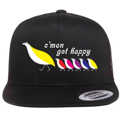 Cmon Get Happy Bird Vintage Retro Flatbill Hat