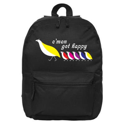 Cmon Get Happy Bird Vintage Retro 16 in Basic Backpack