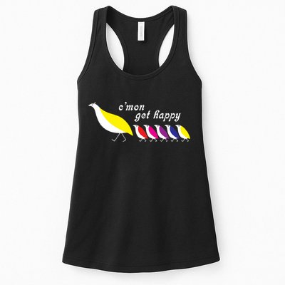 Cmon Get Happy Bird Vintage Retro Womens Tank Top