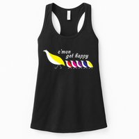 Cmon Get Happy Bird Vintage Retro Womens Tank Top