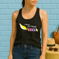 Cmon Get Happy Bird Vintage Retro Womens Tank Top