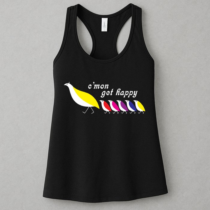 Cmon Get Happy Bird Vintage Retro Womens Tank Top