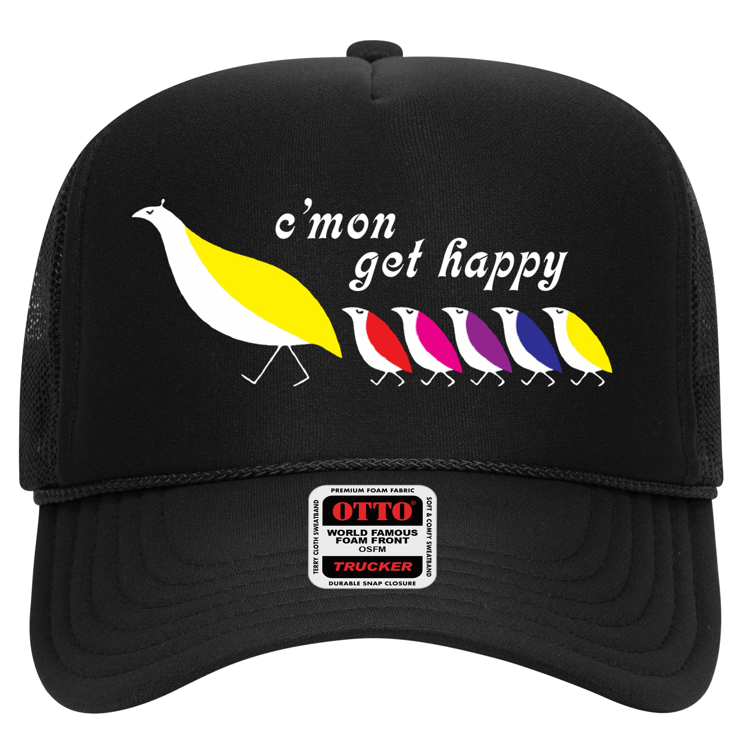 Cmon Get Happy Bird Vintage Retro Hat