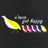 Cmon Get Happy Bird Vintage Retro Golf Towel