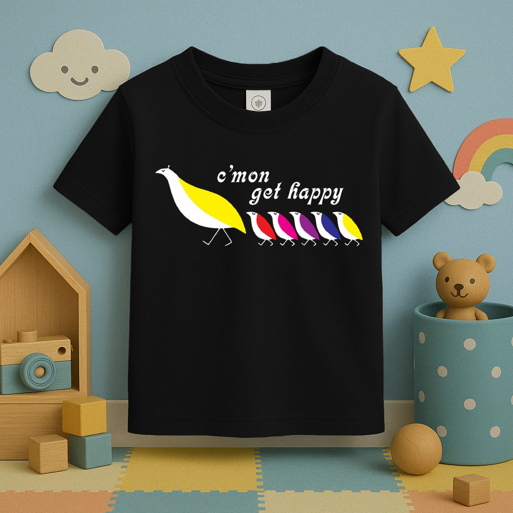 Cmon Get Happy Bird Vintage Retro Toddler T-Shirt