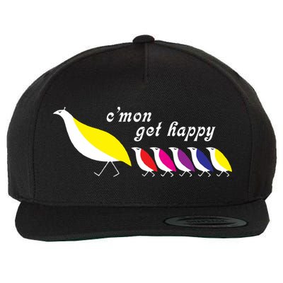 Cmon Get Happy Bird Vintage Retro Wool Snapback Cap