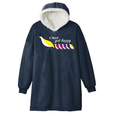 Cmon Get Happy Bird Vintage Retro Hooded Wearable Blanket