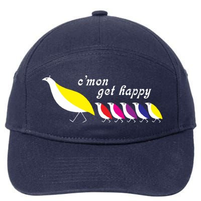 Cmon Get Happy Bird Vintage Retro 7-Panel Snapback Hat