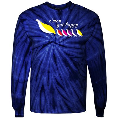 Cmon Get Happy Bird Vintage Retro Tie-Dye Long Sleeve Shirt