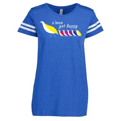 Cmon Get Happy Bird Vintage Retro Enza Ladies Jersey Football T-Shirt