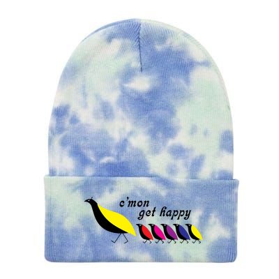 Cmon Get Happy Bird Vintage Retro Tie Dye 12in Knit Beanie