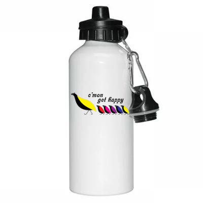 Cmon Get Happy Bird Vintage Retro Aluminum Water Bottle 