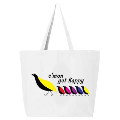 Cmon Get Happy Bird Vintage Retro 25L Jumbo Tote