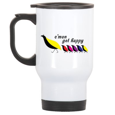 Cmon Get Happy Bird Vintage Retro Stainless Steel Travel Mug