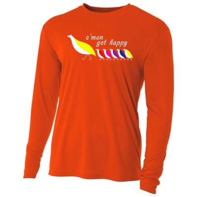 CMon Get Happy Encouraging Positive Quote Cooling Performance Long Sleeve Crew