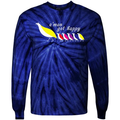 CMon Get Happy Encouraging Positive Quote Tie-Dye Long Sleeve Shirt