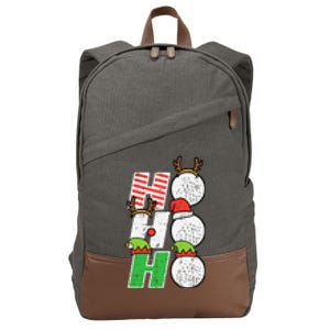 Christmas Golf Ho Ho Ho Funny Xmas Golfing Sports Golfer Cotton Canvas Backpack