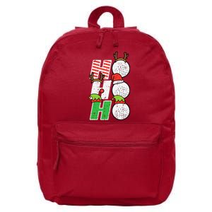 Christmas Golf Ho Ho Ho Funny Xmas Golfing Sports Golfer 16 in Basic Backpack