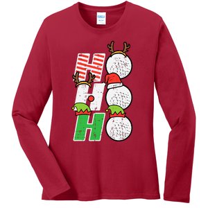 Christmas Golf Ho Ho Ho Funny Xmas Golfing Sports Golfer Ladies Long Sleeve Shirt